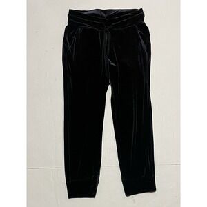 Lululemon Ready to Crush Velvet Jogger Womens Black Drawstring Pants Size 6 X 25